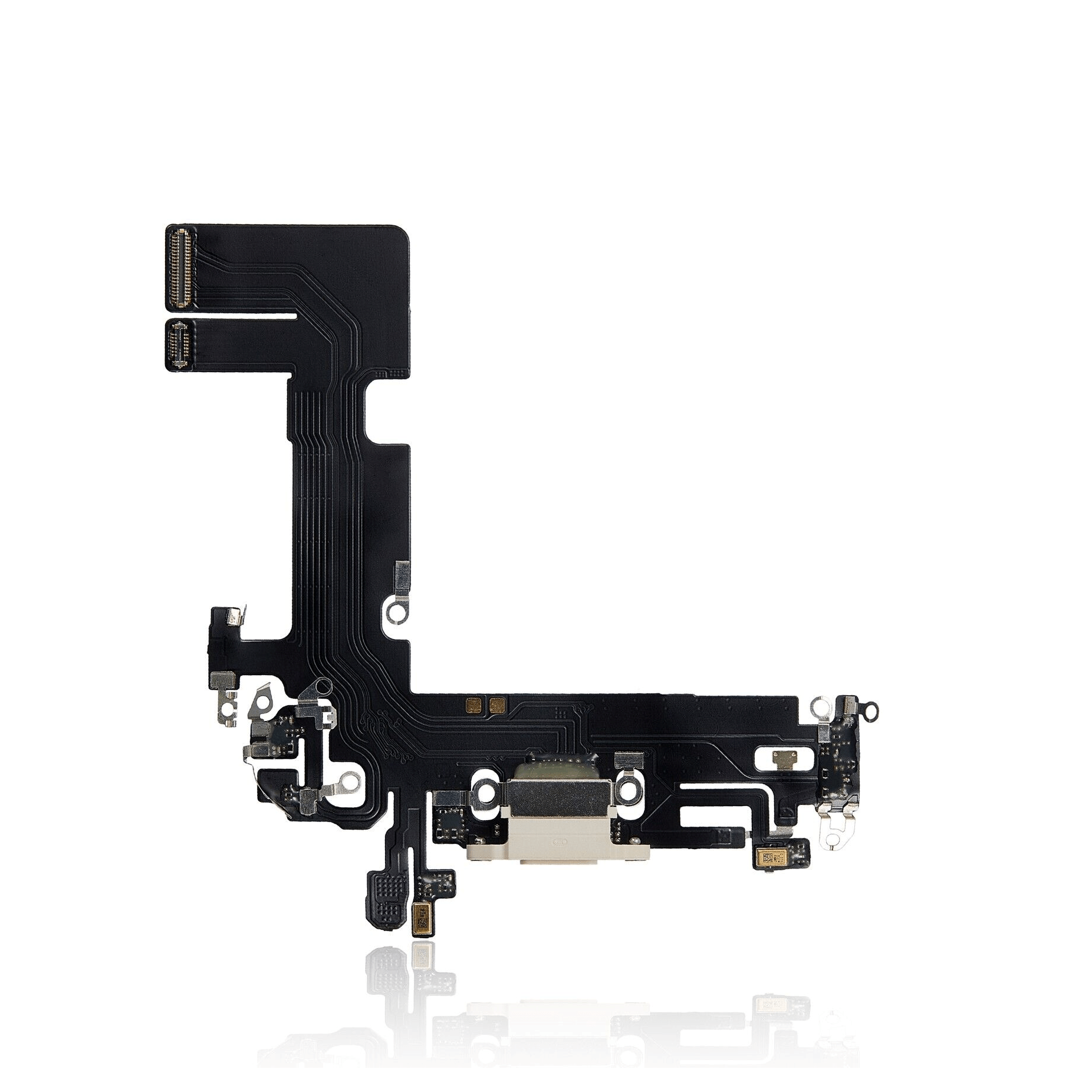 New Charging Port Flex Cable for iPhone 13 A2482 (Aftermarket Plus) in Starlight color.