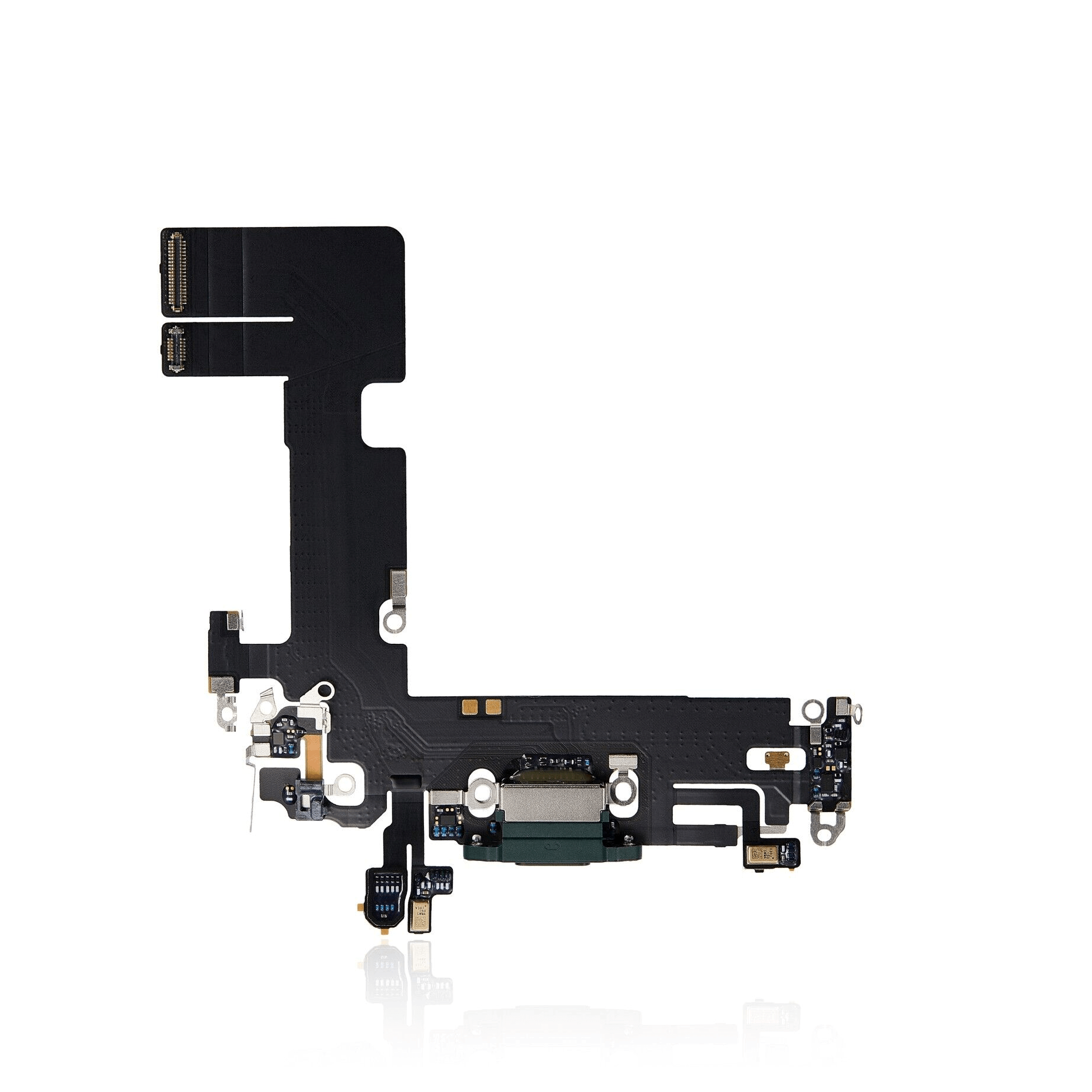 New green charging port flex cable for iPhone 13 A2482 - premium quality.