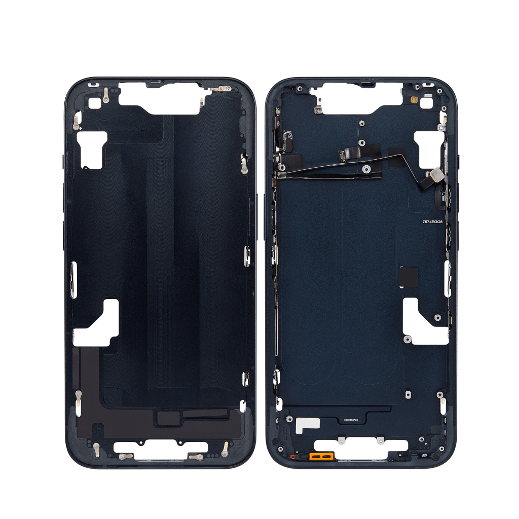 Midnight iPhone 14 A2649 mid-frame housing.