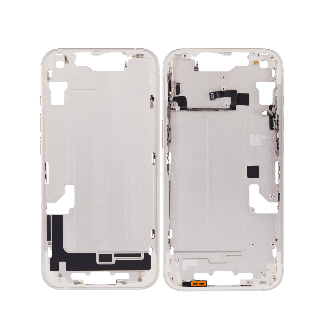 Starlight iPhone 14 A2882 mid-frame housing.