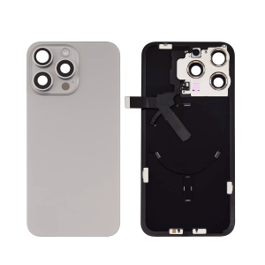 Aftermarket Natural Titanium Back Glass for iPhone 15 Pro Max