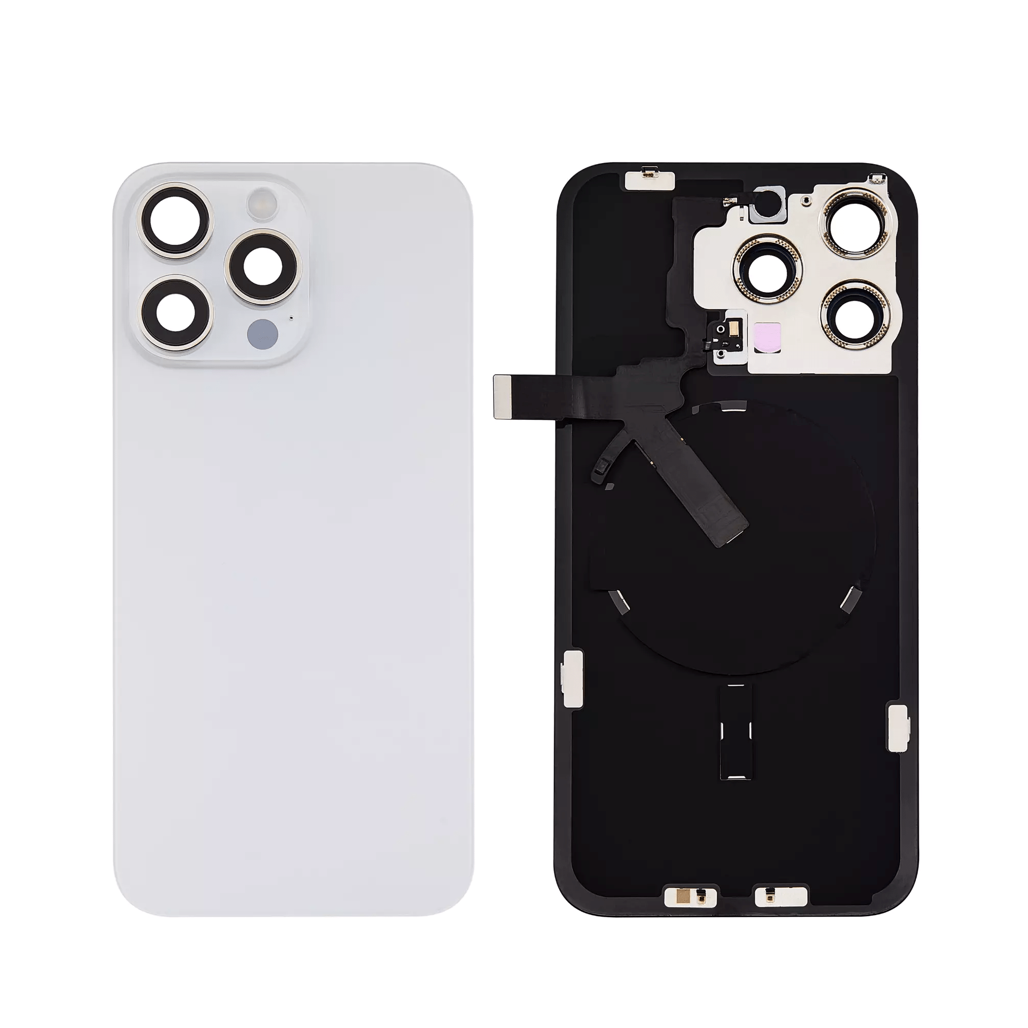 Aftermarket White Titanium Back Glass for iPhone 15 Pro Max