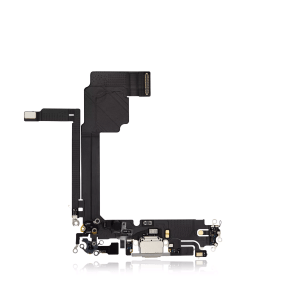 Premium Aftermarket White Titanium Charging Port for iPhone 15 Pro Max