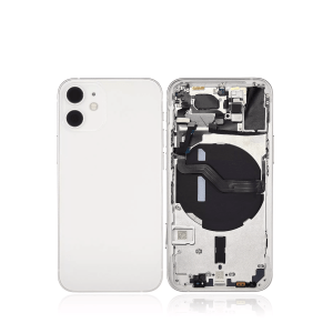 Back housing with small components pre-installed for iPhone 12 Mini A2399 (International Version) in white