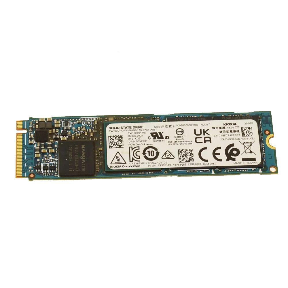 New 3VFCP KIOXIA 256GB NVMe PCIE SSD Hard Drive M.2 2280 Card Replacement For Dell Latitude 5310 13"