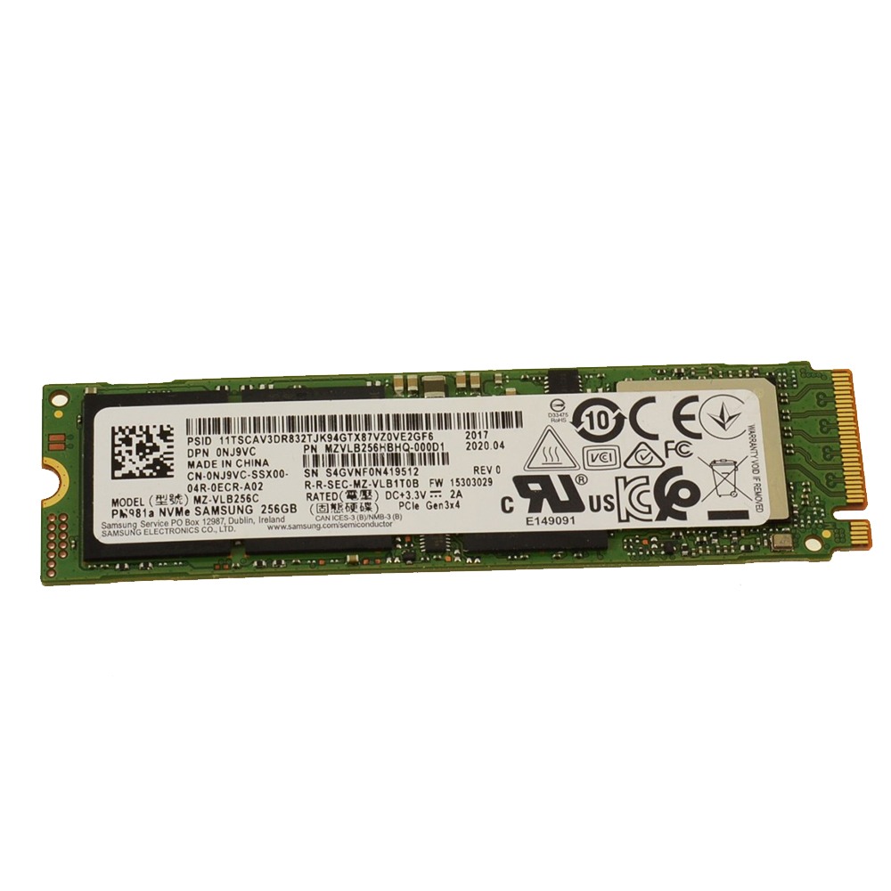 New NJ9VC Samsung 256GB NVMe PCIE SSD Hard Drive M.2 2280 Card Replacement For Dell Latitude 5310 13"
