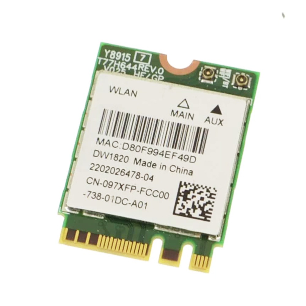 New 97XFP Wireless 1820 DW1820 WLAN WiFi 802.11AC + Bluetooth 4.1 Dual Band M.2 Card Replacement For Dell Latitude 5310 13"