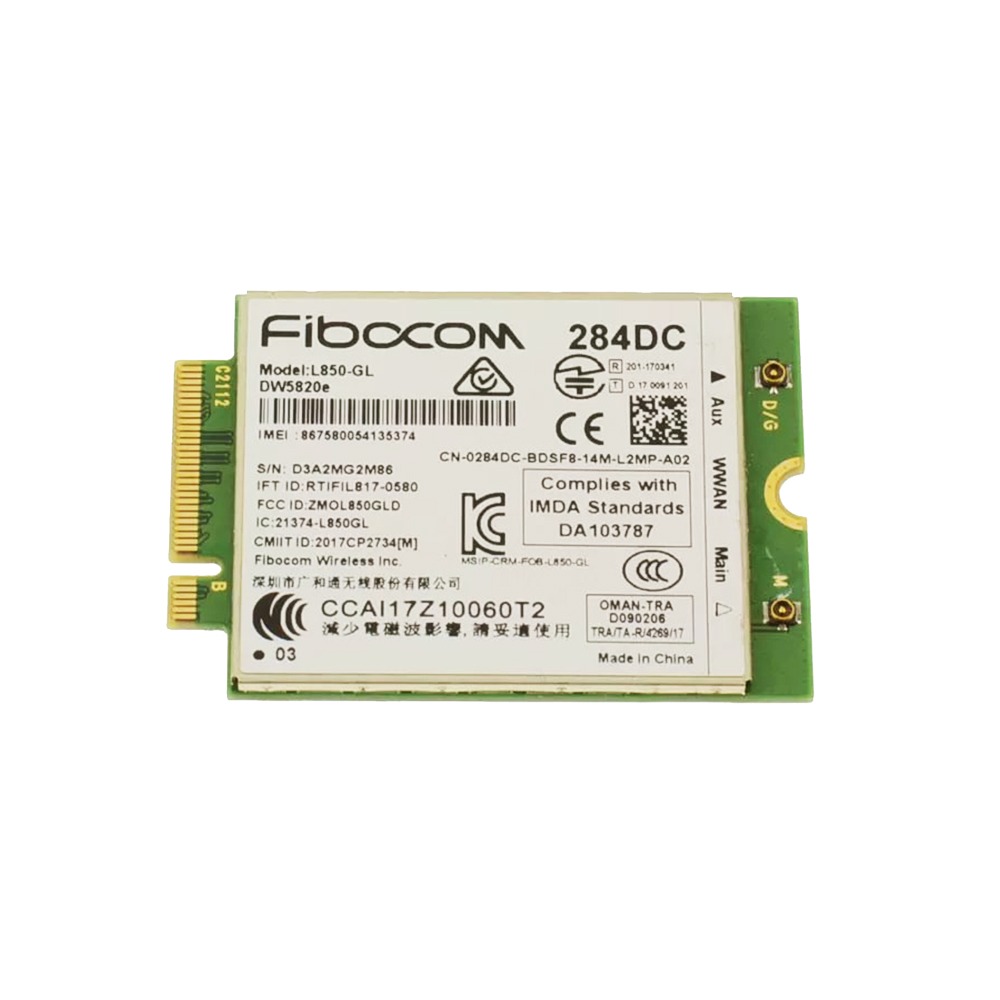 284DC Wireless 5820E M.2 Mobile Broadband 4G LTE WWAN Card For Dell Latitude 5310