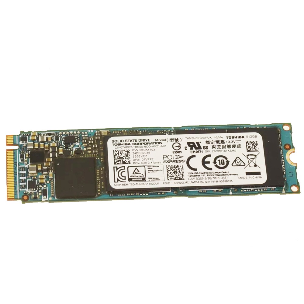 New 7VPP2 Toshiba 512GB NVMe PCIE SSD Hard Drive M.2 2280 Card