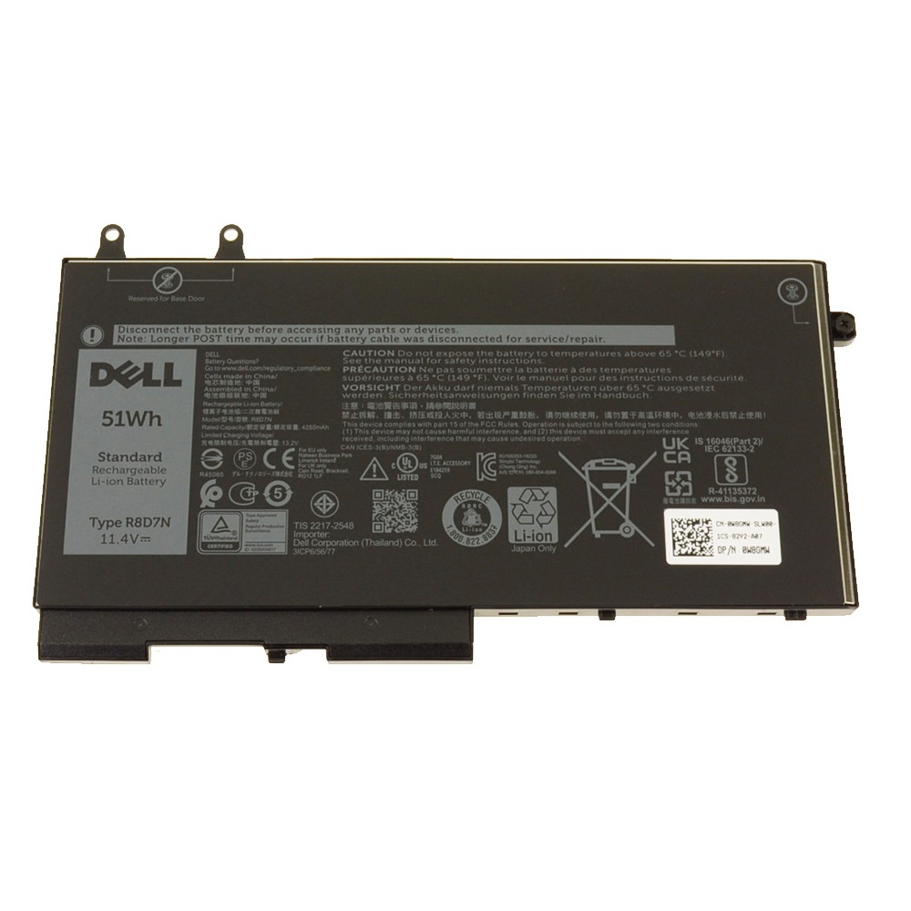 Original R8D7N 3-Cell 51Wh Laptop Battery For Dell Latitude 5400 5401 5500 Precision 3540