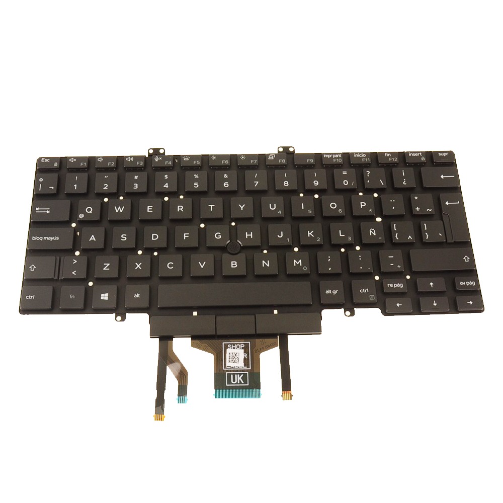 New MNFJ6 Spanish Backlit Laptop Keyboard - Dual Point Replacement For Dell Latitude 5400 5410 5411 14"