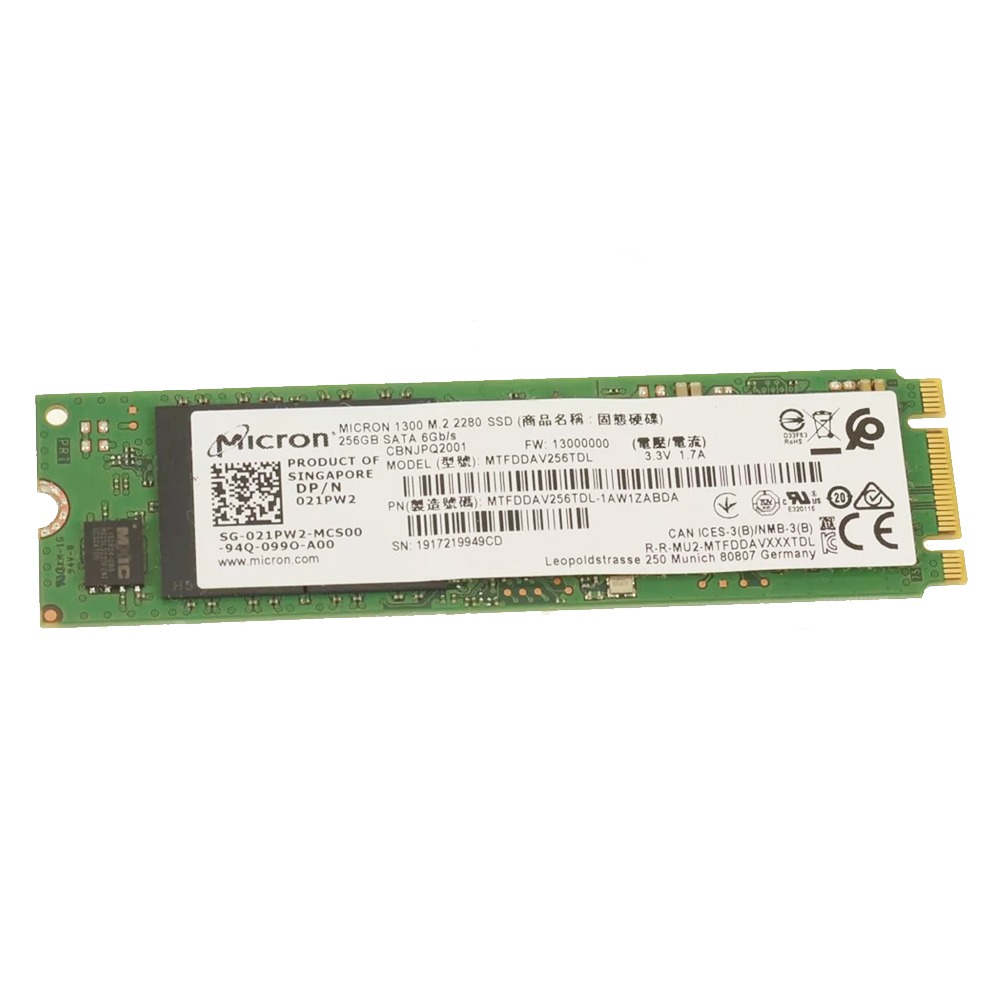 21PW2 Micron SATA SSD Hard Drive M.2 2280 Card 256GB For Dell Latitude 5414 Rugged