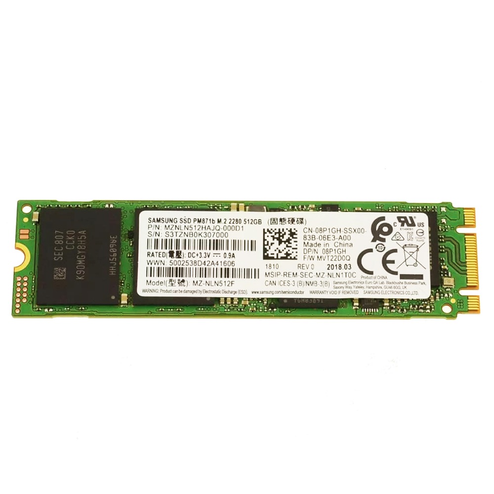 New 8P1GH Samsung 512GB SATA SSD Hard Drive M.2 2280 Card Replacement For Dell Latitude 5414 Rugged 14"