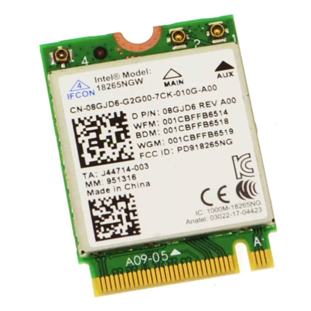 New 8GJD6 Intel Tri-Band Wireless-AC 18265 WLAN WiFi 802.11ac Replacement For Dell Latitude 5480 14"