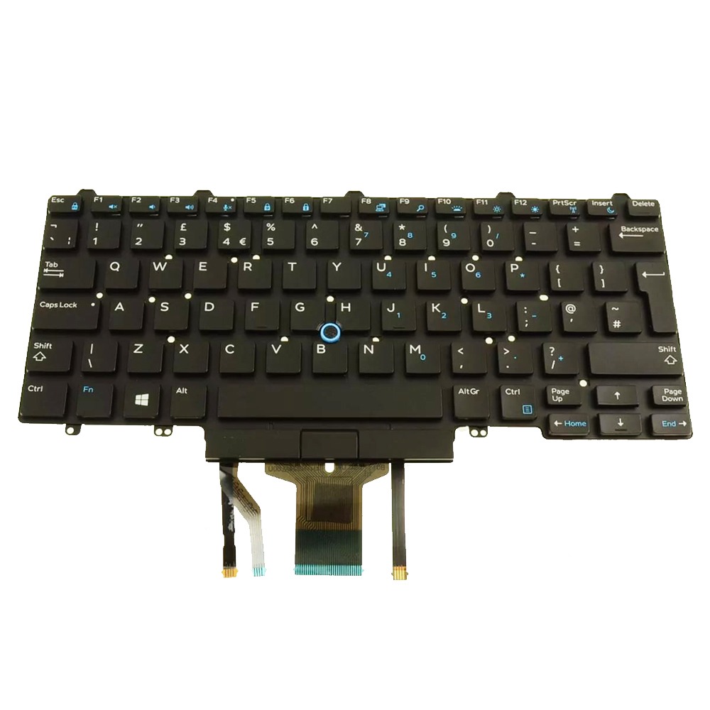9170J UK Backlit Keyboard Dual Point For Dell Latitude 5490 7490 5495