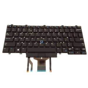 New 4VMV0 US INTL Backlit Keyboard Dual Point Replacement For Dell Latitude 5490 7490 5495 14"