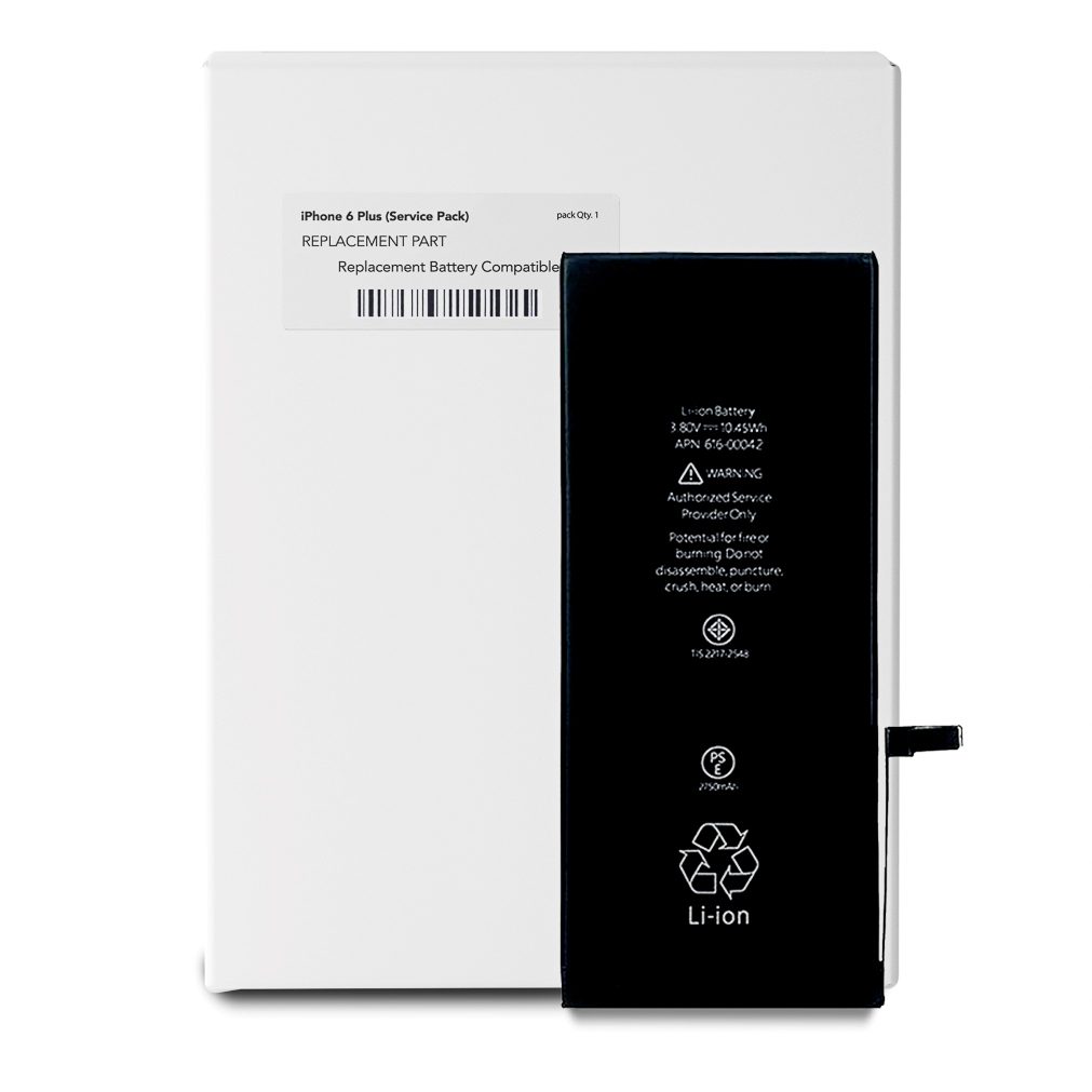 Aftermarket battery for iPhone 6 Plus A1522 2014 Service Pack.