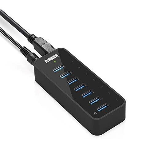 Anker 7-Port USB 3.0 Hub with 36W Power Adapter and BC 1.2 Charging