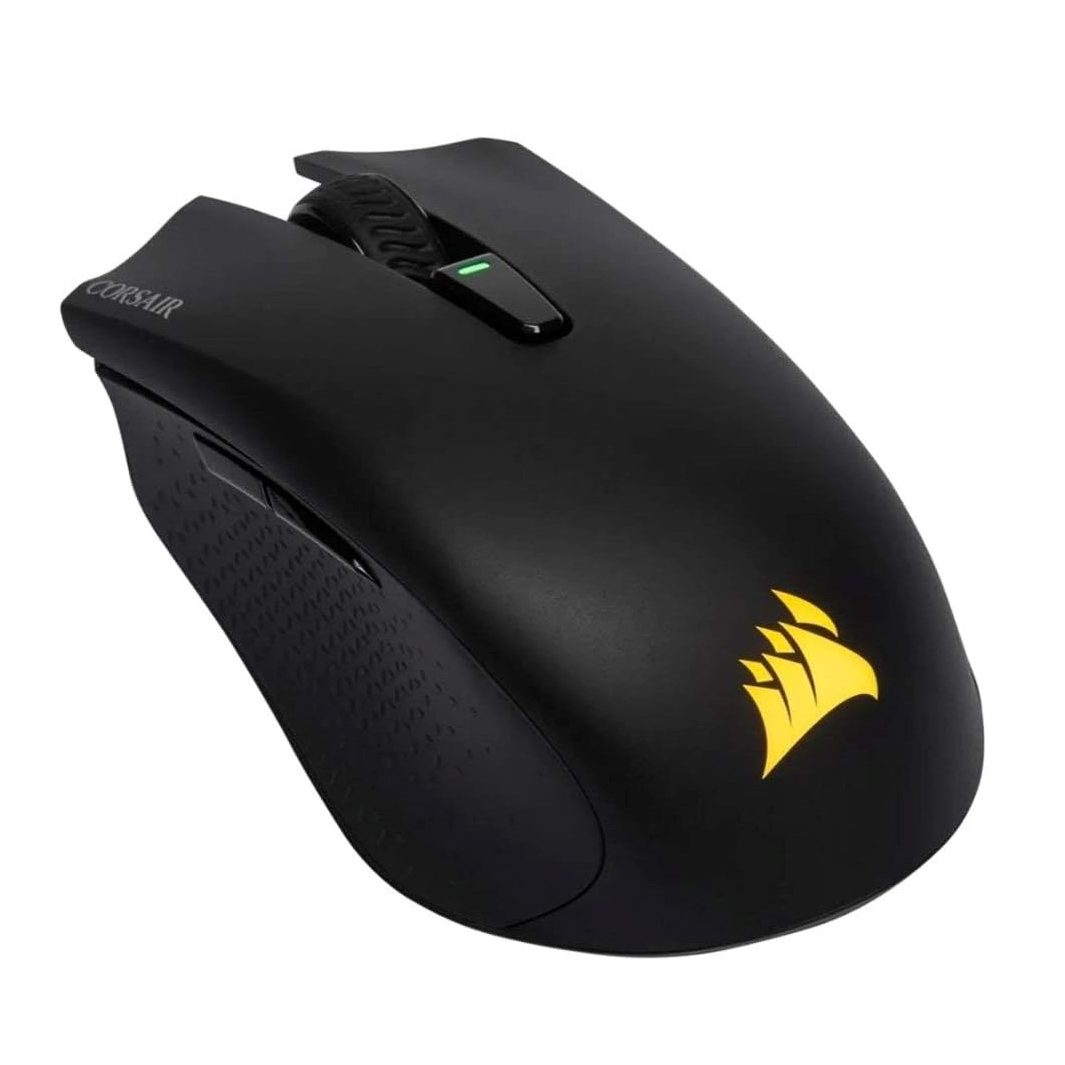 Corsair Harpoon Wireless RGB Gaming Mouse with wireless connectivity and 10,000 DPI sensor.