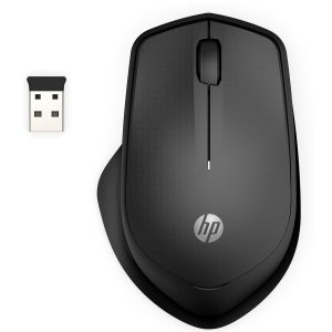 HP 280 Silent Wireless Mouse with noise reduction and optical blue sensor.