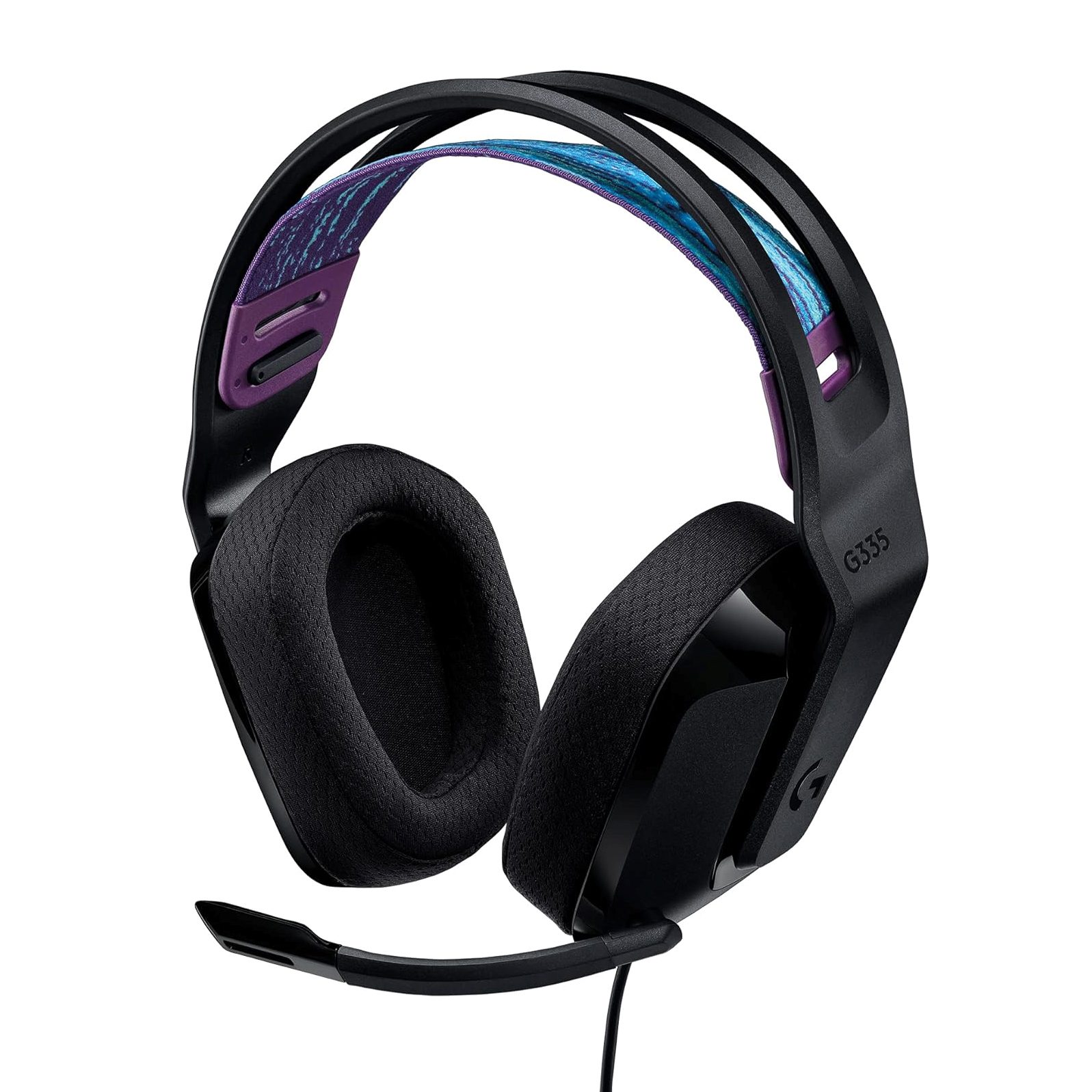 Logitech G335 Wired Gaming Headset with flip-to-mute microphone and memory foam earpads for PC, PlayStation, Xbox, and Nintendo Switch – Black.