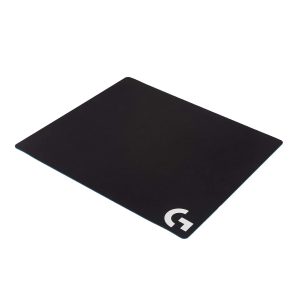 Logitech G640 Cloth Gaming Mouse Pad with smooth surface and anti-slip rubber base.