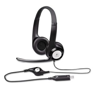 Logitech H390 USB Headset with noise-canceling microphone and in-line controls.