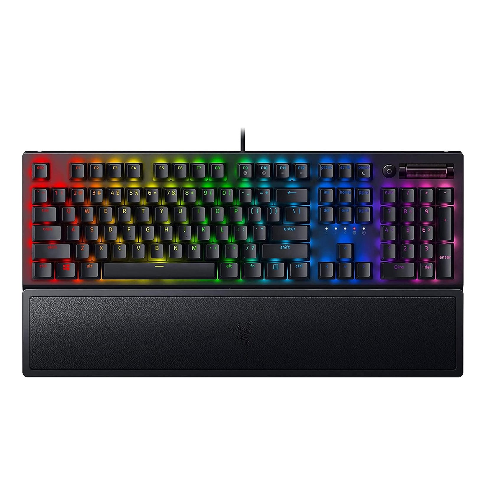 Razer BlackWidow V3 Mechanical Gaming Keyboard with Green Switches and RGB lighting.