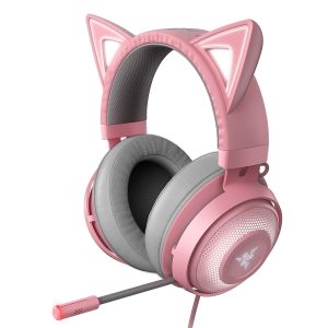 Razer Kraken Kitty RGB Gaming Headset with THX Surround Sound, Noise Cancelling Mic, and Pink Chroma Lighting