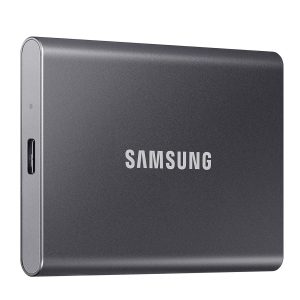 SAMSUNG T7 Portable SSD, 1TB, fast speeds, shock-resistant, USB 3.2 Gen 2