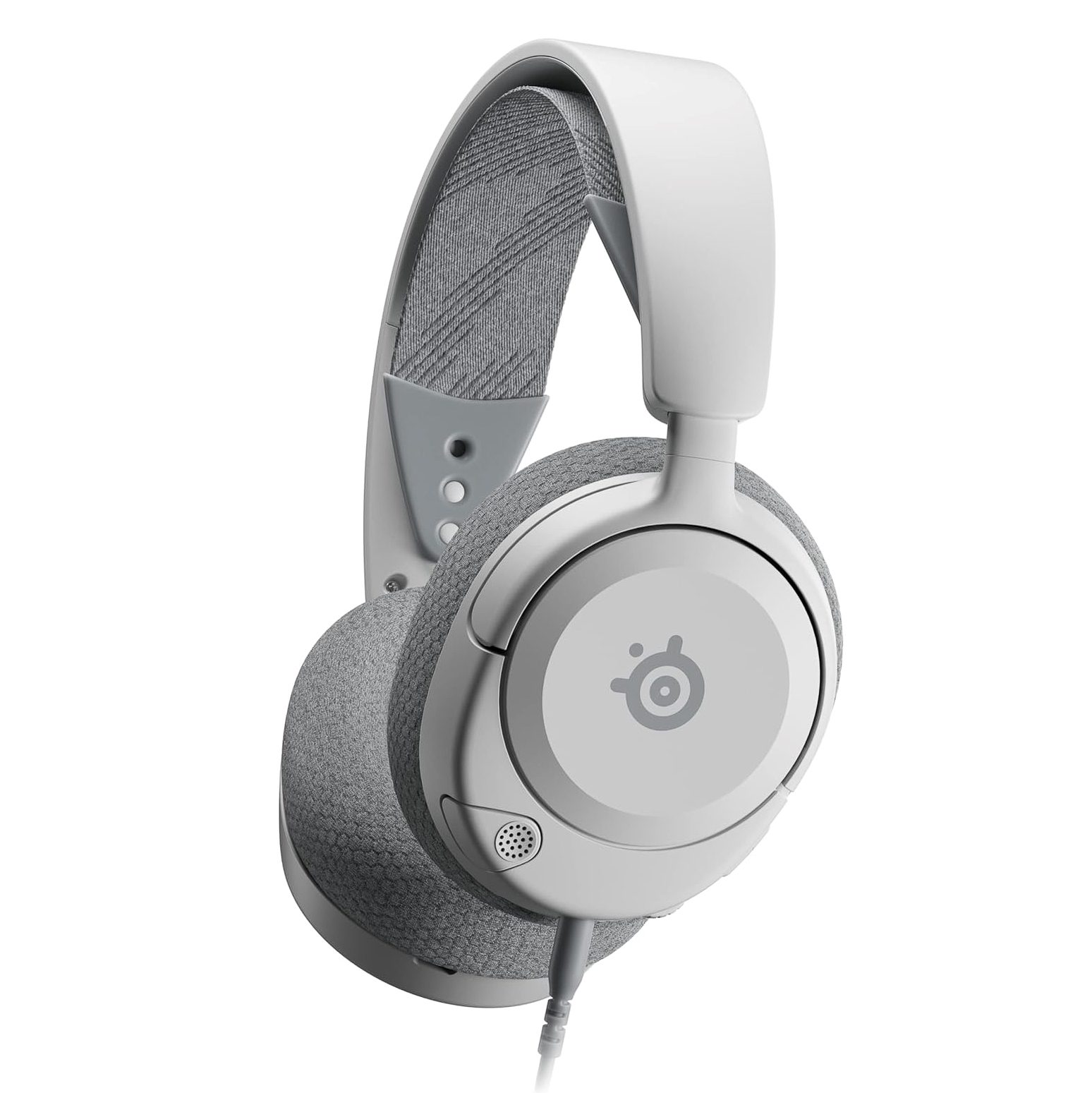 SteelSeries Arctis Nova 1P Gaming Headset – White, multi-platform with Hi-Fi drivers, 360° Spatial Audio, noise-cancelling mic.