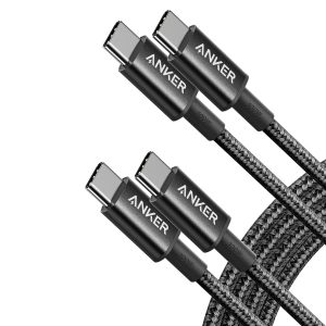 Anker USB C to USB C Cable (6FT) for 100W fast charging, durable nylon design, and secure data transfer for USB-C devices.