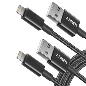 Anker USB-A to Lightning Cable, 6FT, 2-Pack - Durable and MFi Certified for Apple Devices