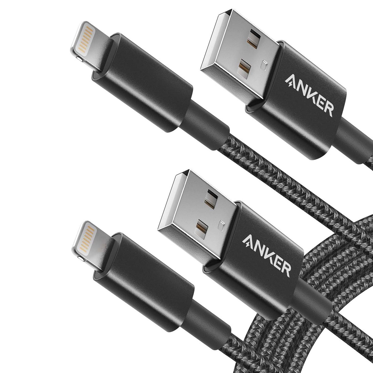 Anker USB-A to Lightning Cable, 6FT, 2-Pack - Durable and MFi Certified for Apple Devices