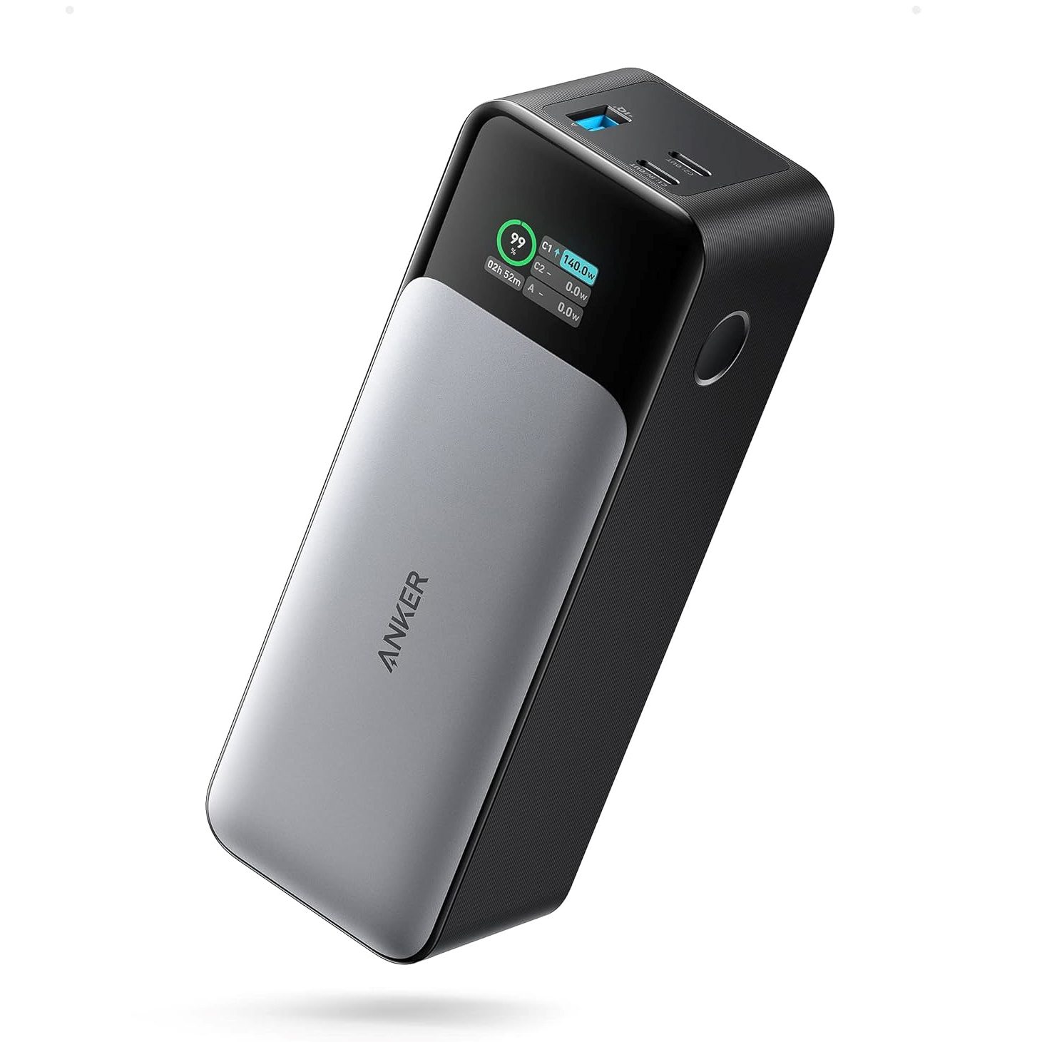 Anker 737 Power Bank, 24,000mAh charger, with 140W output for iPhone, Samsung, MacBook, and more.