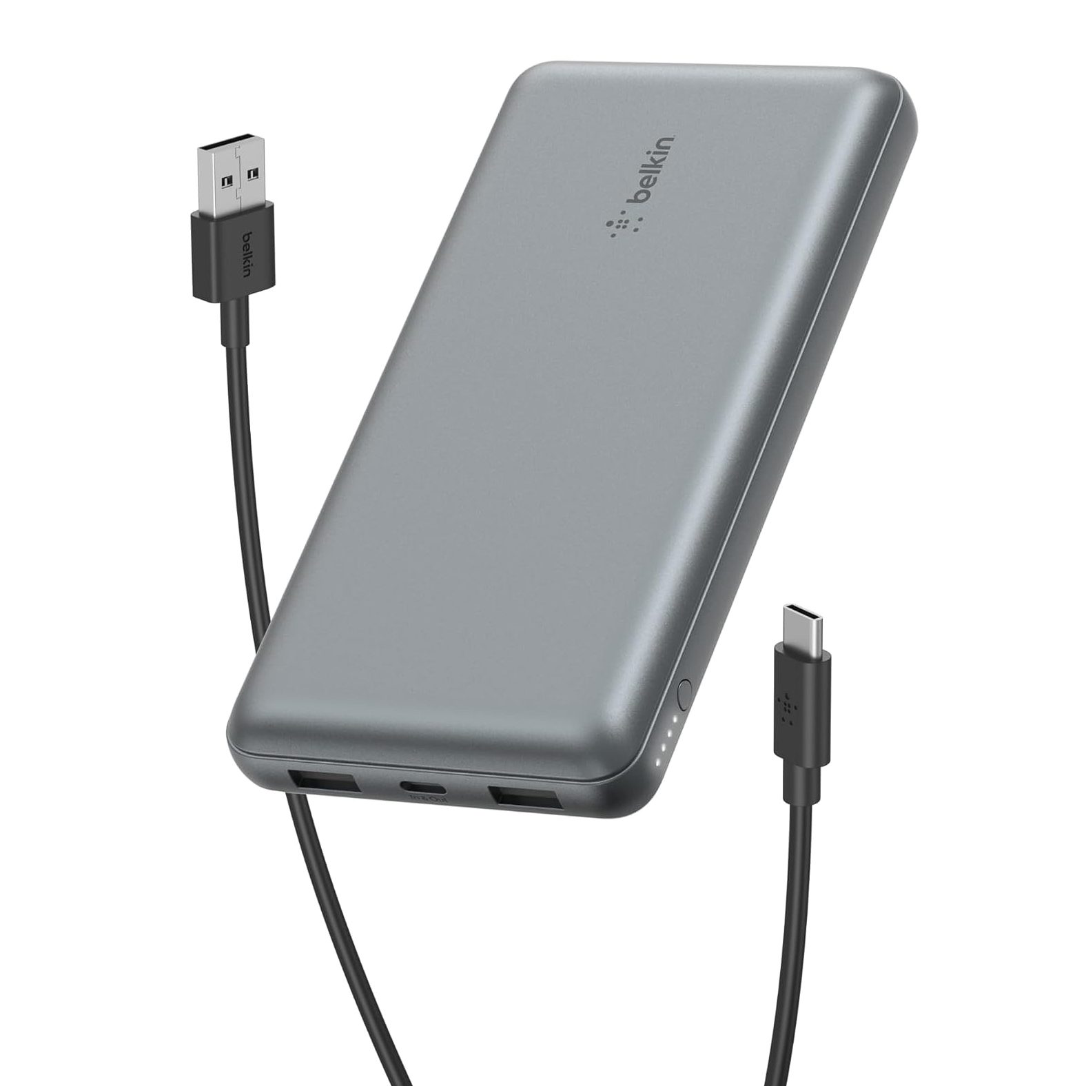 Belkin USB-C Power Bank 20,000mAh with 3 ports for simultaneous charging and built-in safety features.