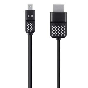 Belkin Mini DisplayPort to HDMI Cable for 4K streaming, compatible with MacBook Pro, Surface Pro, and more.