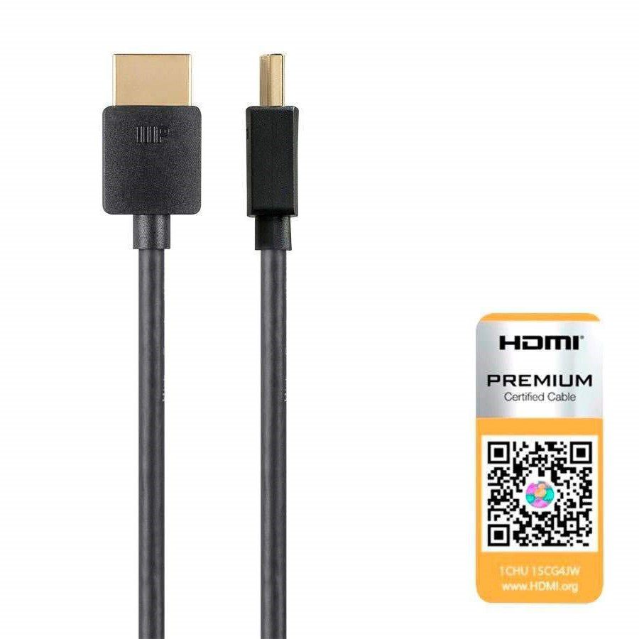Monoprice Certified Premium High-Speed Slim HDMI Cable (Black, 1ft)  
