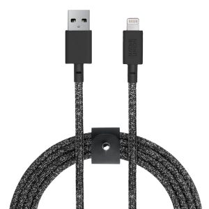 Native Union BELT Cable XL – 10ft Lightning Cable with leather strap, ultra-strong durability, and MFi certification for iPhone and iPad.