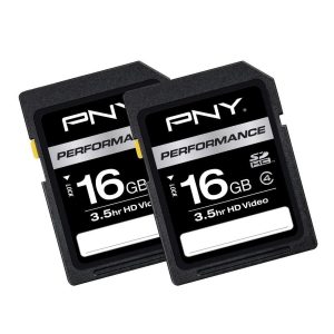 PNY 16GB 2-Pack Performance Class 4 SD Cards – Reliable, Durable, Ideal for Cameras