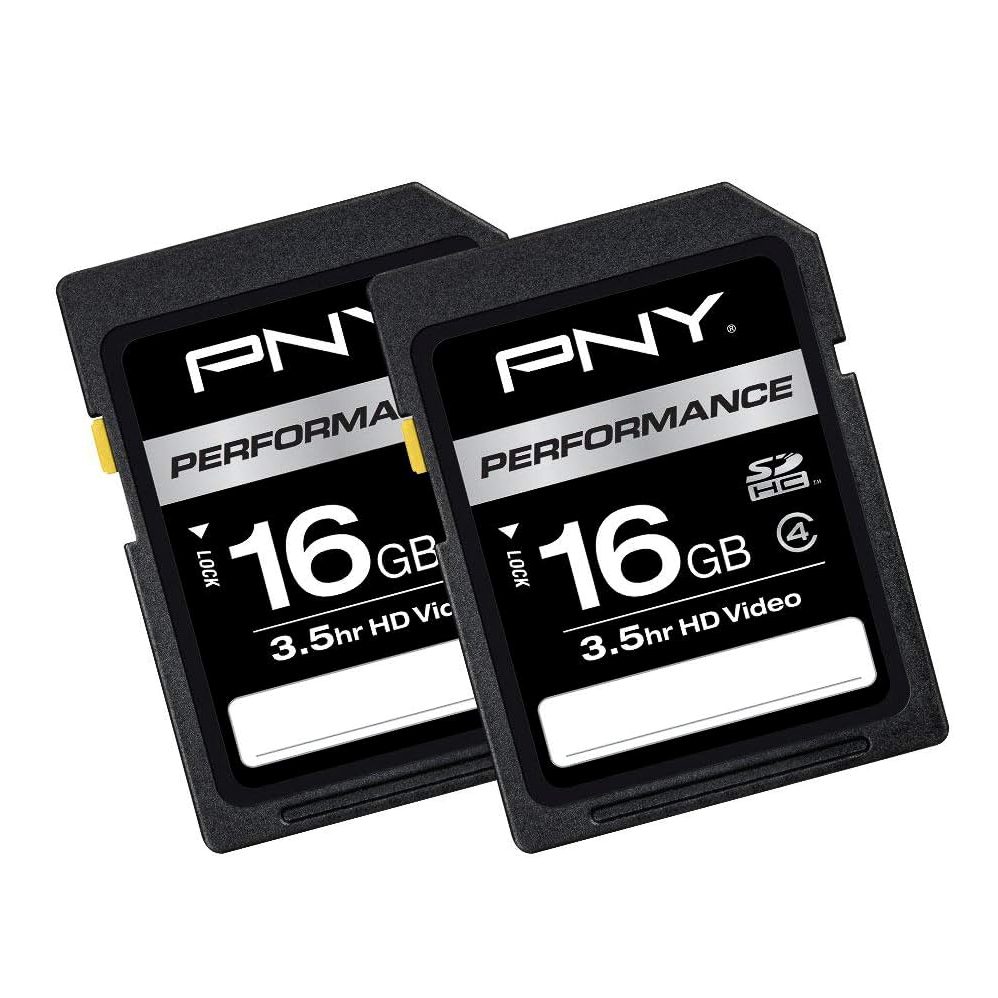 PNY 16GB 2-Pack Performance Class 4 SD Cards – Reliable, Durable, Ideal for Cameras