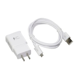 Samsung Adaptive Fast Charging Wall Charger with Micro USB Cable - White.