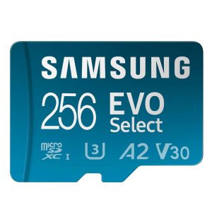 SAMSUNG EVO Select 256GB microSDXC Memory Card with Adapter – High-Speed and Durable Storage