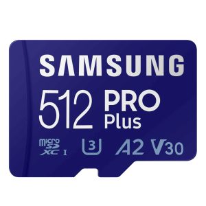 SAMSUNG PRO Plus 512GB microSDXC Memory Card with Adapter – High-Performance and Reliable Storage