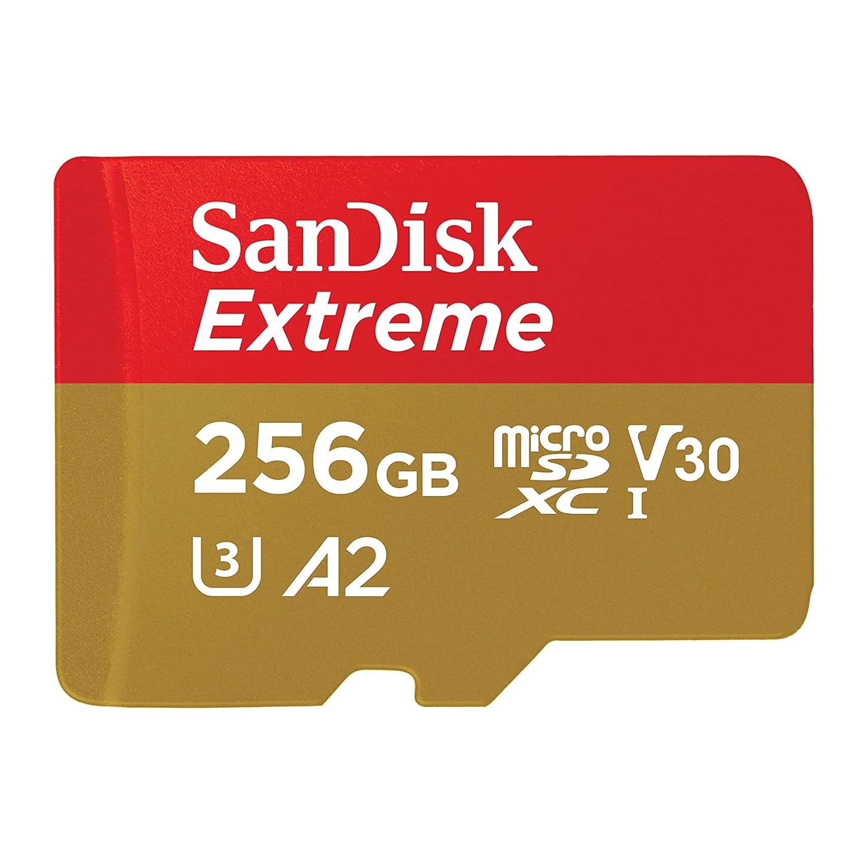 SanDisk 256GB Extreme microSDXC UHS-I Memory Card with Adapter – High-speed and reliable storage for 4K/5K UHD video.