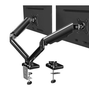 VIVO Dual Monitor Pneumatic Arm Desk Mount with Counterbalance Design for 17-32” Screens