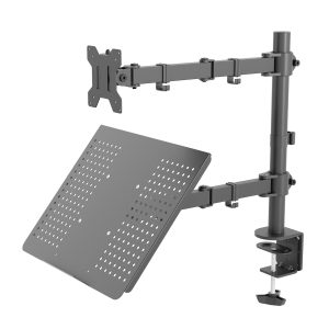 VIVO Adjustable Monitor and Laptop Desk Mount for 13-32” Screens, VESA, with Cable Management.