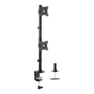 VIVO Dual Monitor Desk Mount with Height Adjustment, VESA Compatibility, and Cable Management for 13-34" Screens.