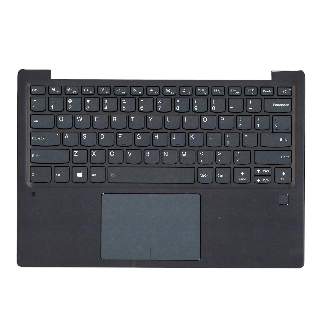 Lenovo 5CB0P19127 C-Cover with USA English Backlit Keyboard in Iron Grey with Fingerprint Sensor for IdeaPad 720S-13IKB