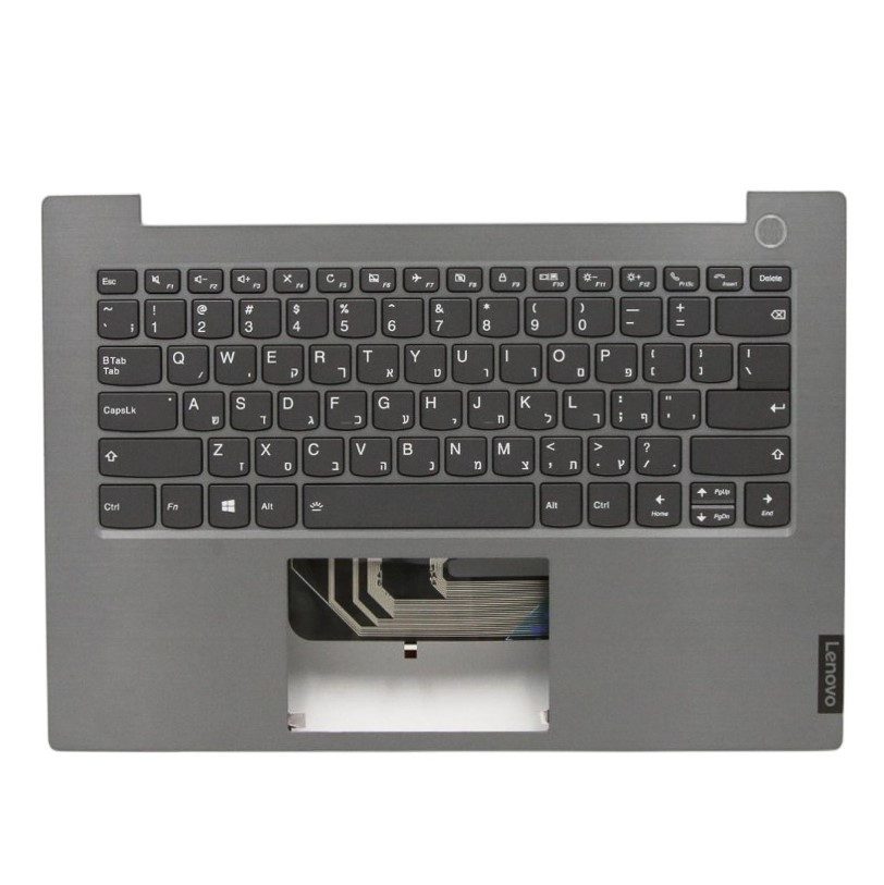 Lenovo 5CB0W44354 C-Cover with Hebrew Backlit Keyboard in Mineral Grey for ThinkBook 14-IML (20RV) and 14-IIL (20SL)